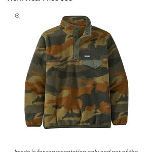 Patagonia XXL Kids' Lightweight Synchilla Snap-T Pullover Camouflage
